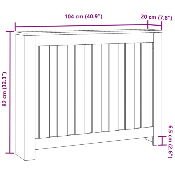 Heizkörperverkleidung Altholz-Optik 104 cm