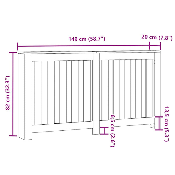 Heizkörperverkleidung Räuchereiche 149cm