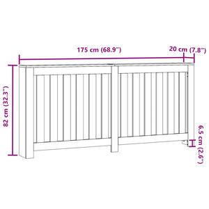 Heizkörperverkleidung Betongrau 175 cm