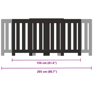 Schwarze Heizkörperverkleidung 205 cm