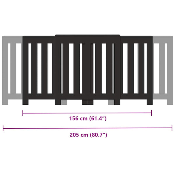 Schwarze Heizkörperverkleidung 205 cm