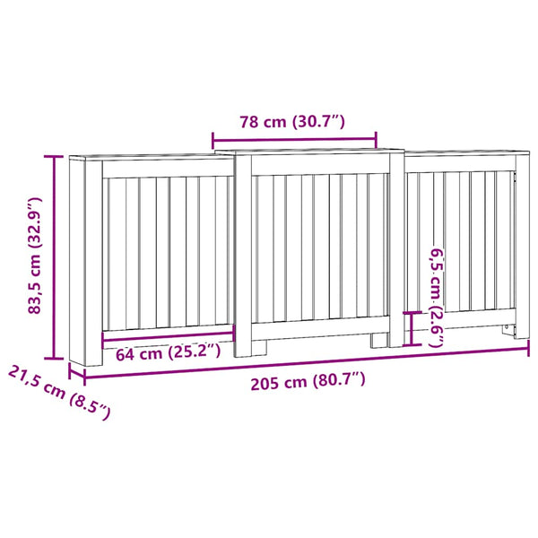 Heizkörperverkleidung Räuchereiche 205 cm