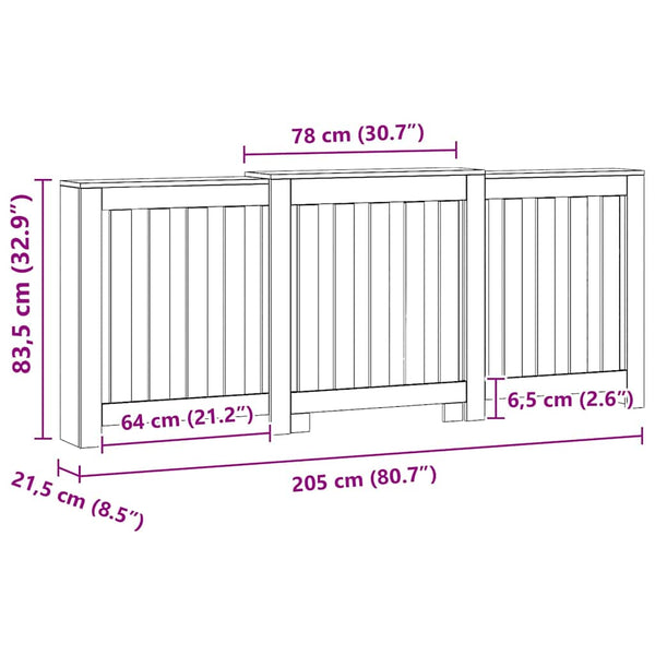 Heizkörperverkleidung Artisan Eiche 205 cm