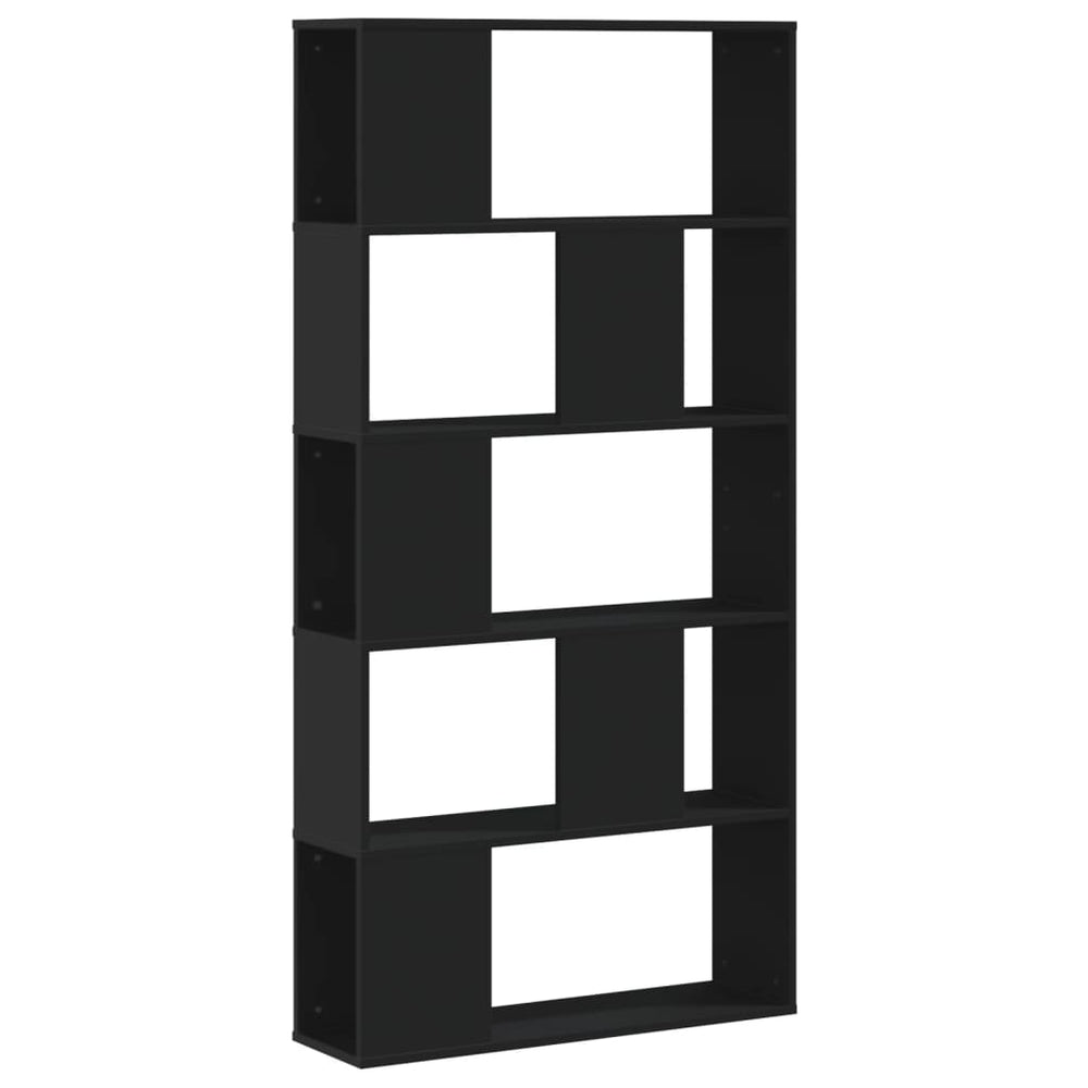 Schwarzes Bücherregal mit 5 Böden