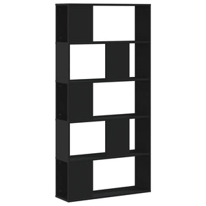 Schwarzes Bücherregal mit 5 Böden