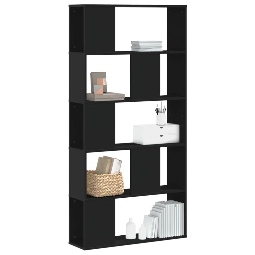 Schwarzes Bücherregal mit 5 Böden