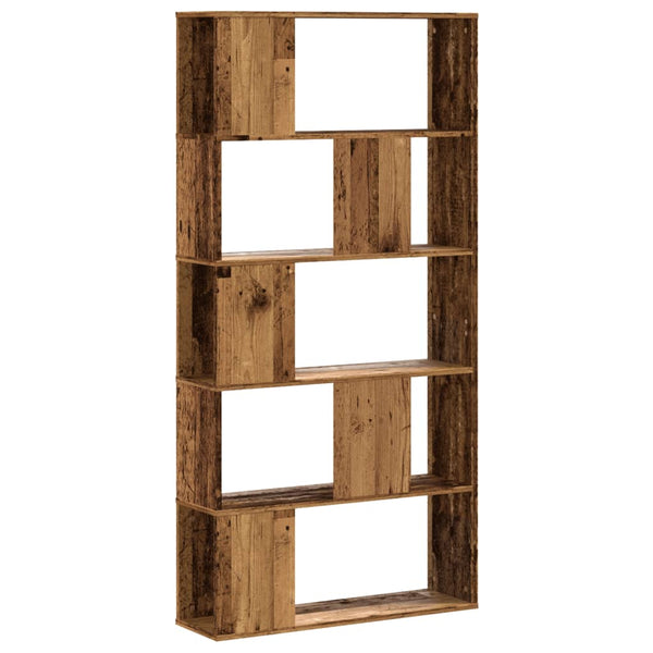Bücherregal mit 5 Böden im Altholz-Design