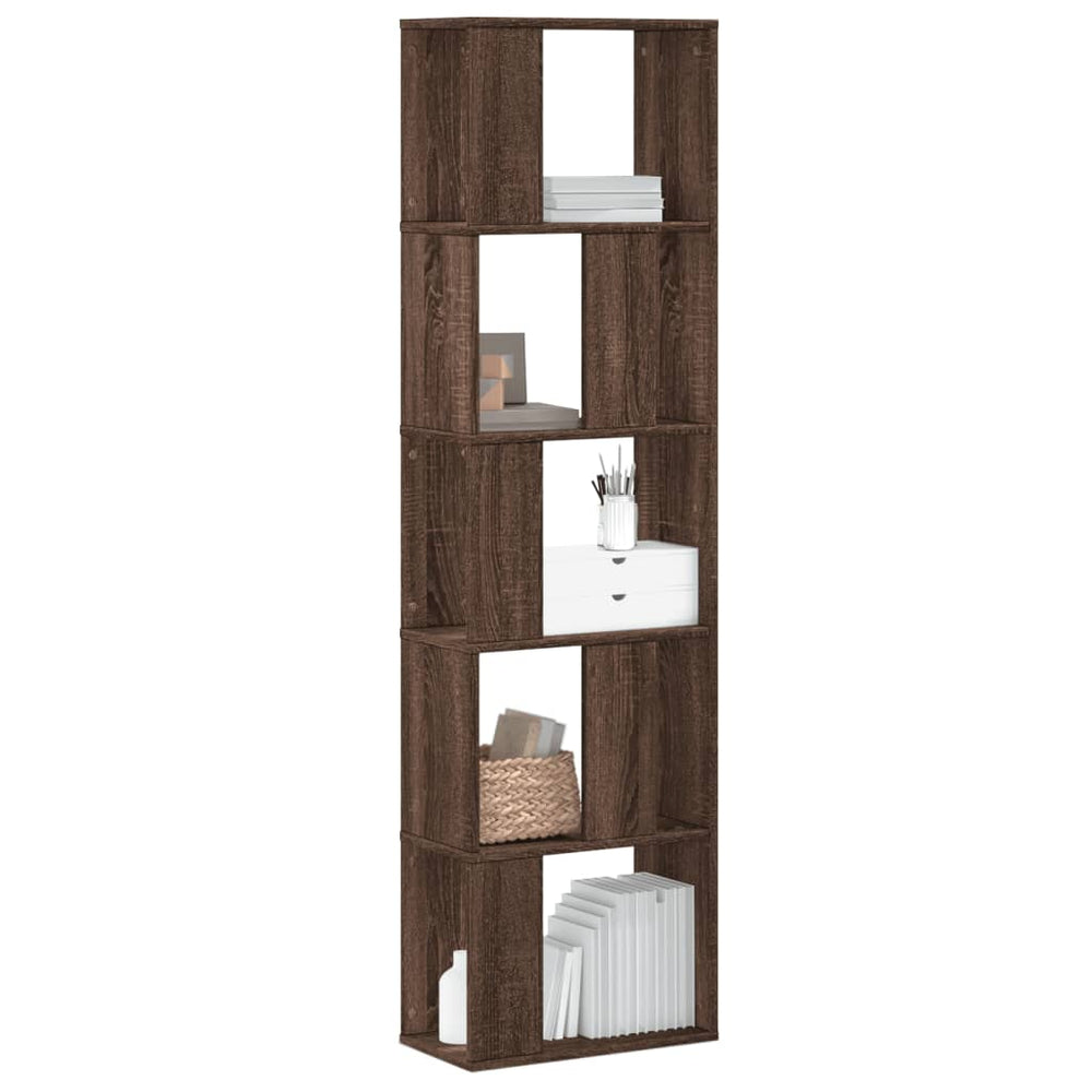 Bücherregal Braun Eichen-Optik, 5 Böden