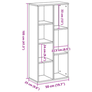 Bücherregal Sonoma Eiche 50x25x105 cm