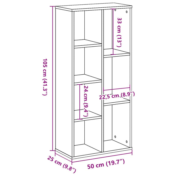 Bücherregal Räuchereiche 50x25x105 cm