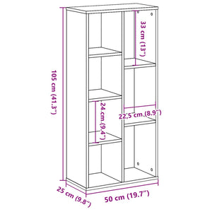 Bücherregal Grau Sonoma 50x25x105 cm