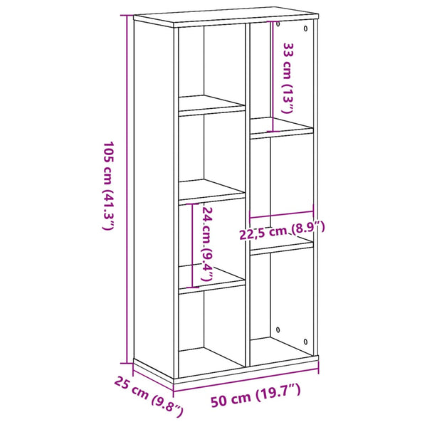 Bücherregal Altholz-Optik 105 cm