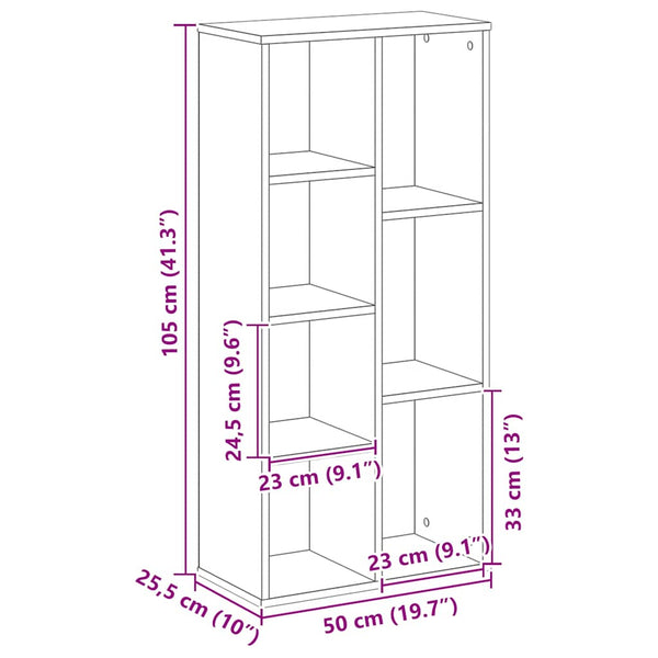 Bücherregal Artisan Eiche 50x25x105 cm