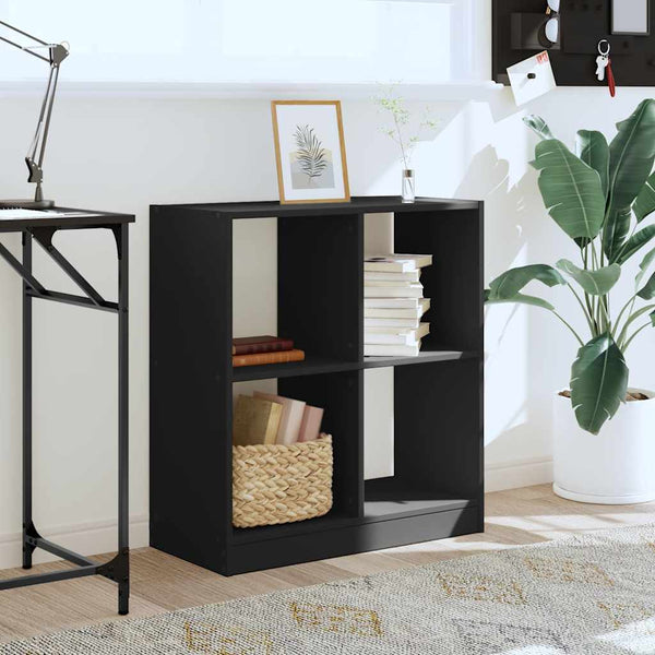 Schwarzes Bücherregal, 68,5 cm breit