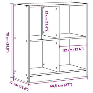Bücherregal Räuchereiche 68,5 cm