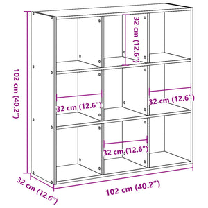Sonoma Eiche Bücherregal, 102 cm