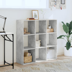 vidaXL Bibliothèque gris béton 102x32x102 cm bois d'ingénierie