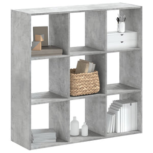 vidaXL Bibliothèque gris béton 102x32x102 cm bois d'ingénierie