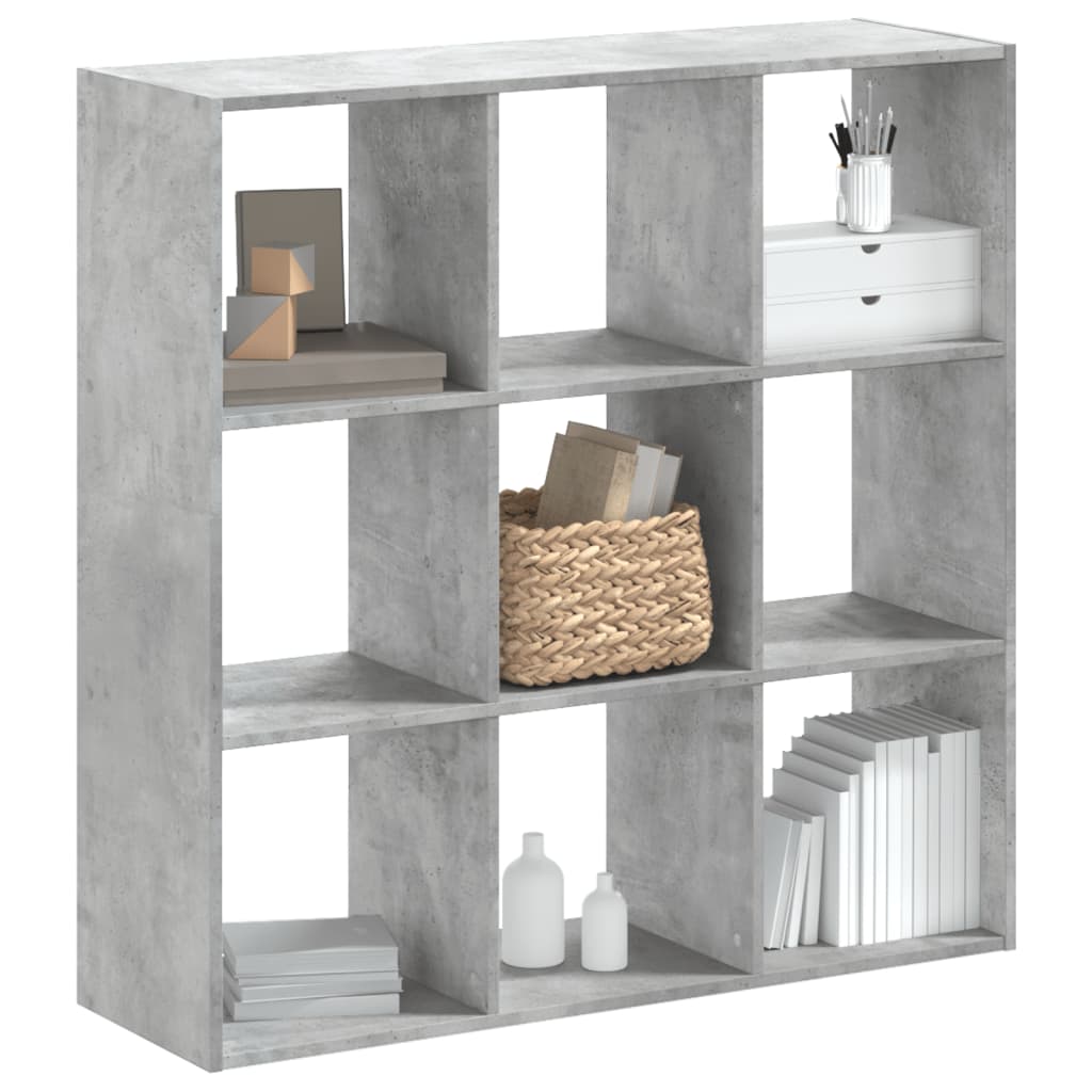vidaXL Bibliothèque gris béton 102x32x102 cm bois d'ingénierie
