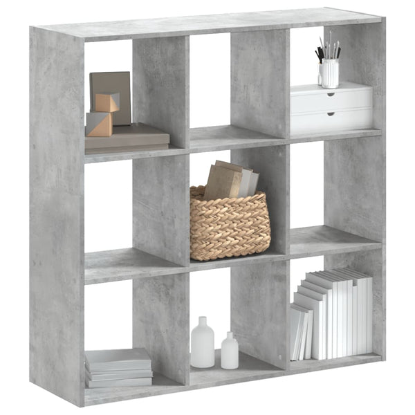 vidaXL Bibliothèque gris béton 102x32x102 cm bois d'ingénierie