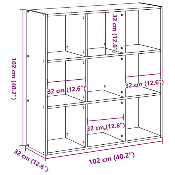 Bücherregal Altholz-Optik, 102 cm