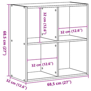 Räuchereiche Bücherregal, 68,5 cm