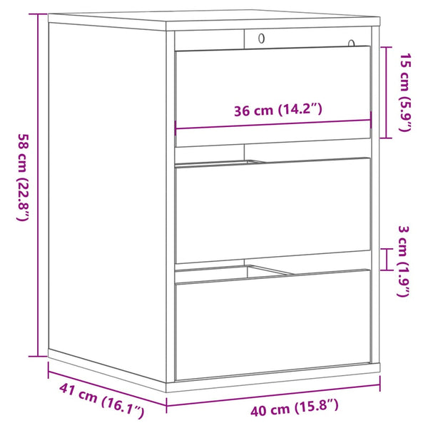 Kommode Altholz-Optik, 40x41x58 cm