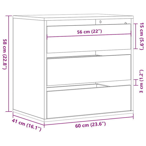 Weiße Kommode 60 cm Holzwerkstoff