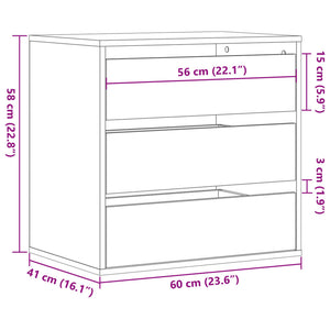 Kommode Braun Eichen-Optik 60 cm