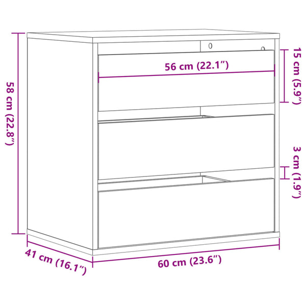 Kommode Braun Eichen-Optik 60 cm