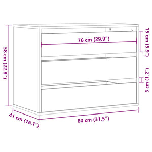 Weiße Kommode 80 cm Holzwerkstoff