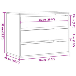 Kommode Grau Sonoma 80x41x58 cm