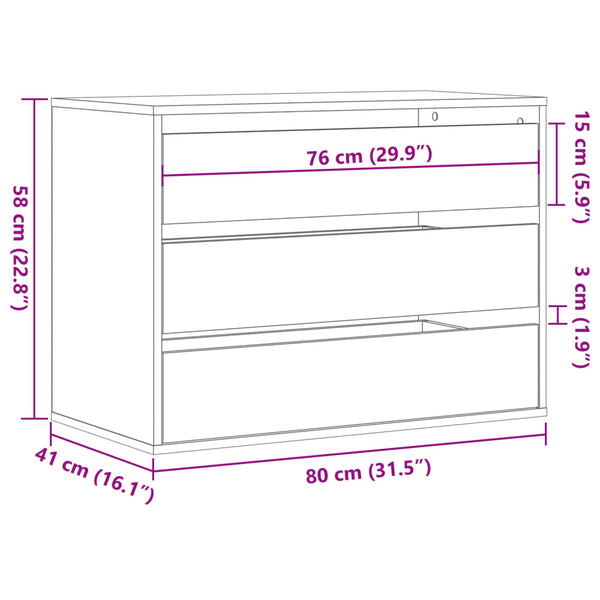 Kommode Grau Sonoma 80x41x58 cm
