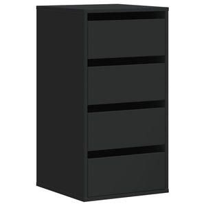 Schwarze Kommode 4 Schubladen 40x76 cm