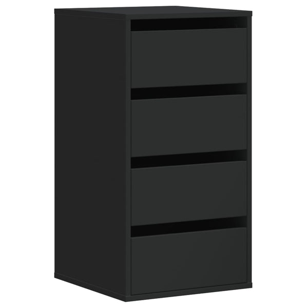 Schwarze Kommode 4 Schubladen 40x76 cm