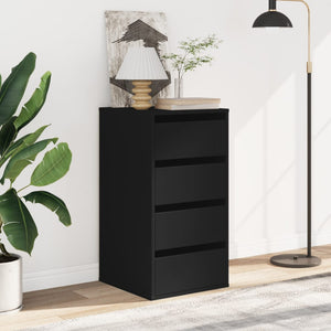 Schwarze Kommode 4 Schubladen 40x76 cm