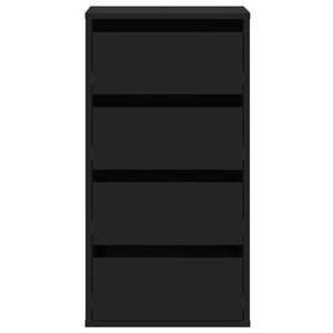Schwarze Kommode 4 Schubladen 40x76 cm