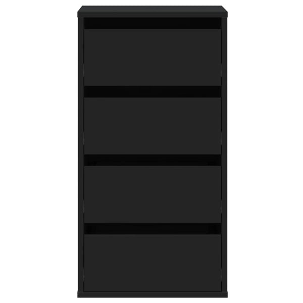 Schwarze Kommode 4 Schubladen 40x76 cm