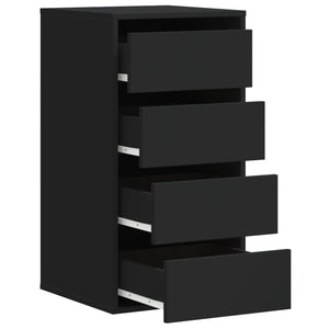 Schwarze Kommode 4 Schubladen 40x76 cm