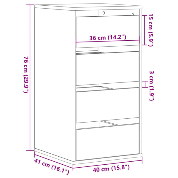 Kommode Artisan Eiche 40x41x76 cm