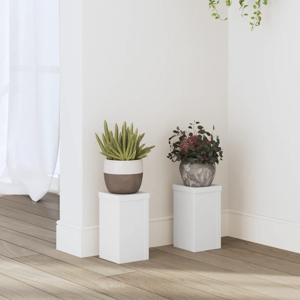 Pflanzenständer 2er Set Weiß 10x10x18cm