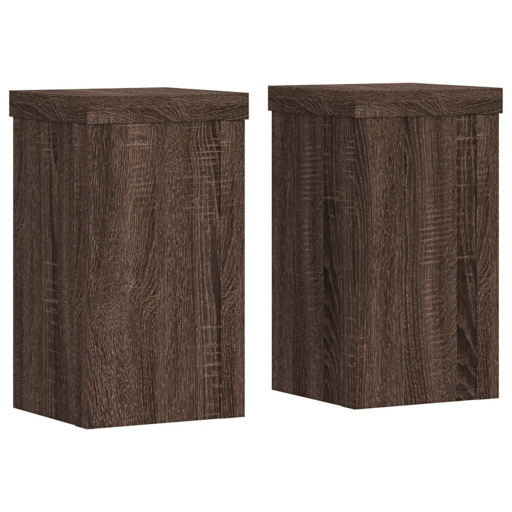 Pflanzenständer 2er Set Braun Eiche 18cm