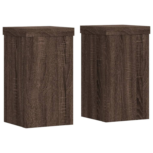 Pflanzenständer 2er Set Braun Eiche 18cm