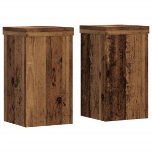 vidaXL Supports à plantes 2 pcs Aspect vieux bois 10x10x18 cm Bois d'ingénierie