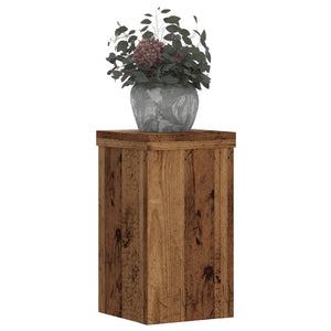 vidaXL Supports à plantes 2 pcs Aspect vieux bois 10x10x18 cm Bois d'ingénierie