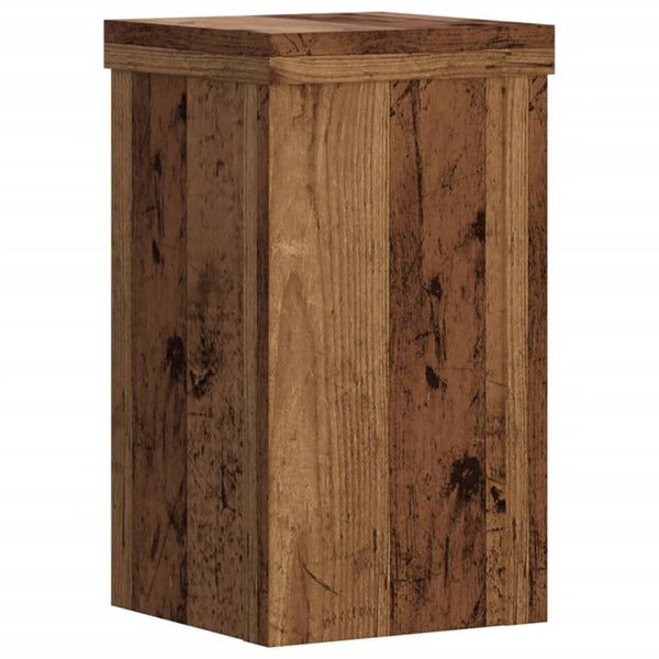 vidaXL Supports à plantes 2 pcs Aspect vieux bois 10x10x18 cm Bois d'ingénierie