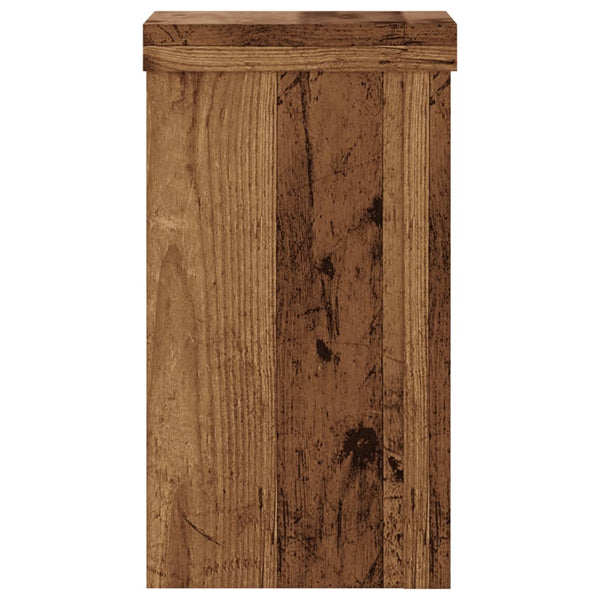 vidaXL Supports à plantes 2 pcs Aspect vieux bois 10x10x18 cm Bois d'ingénierie