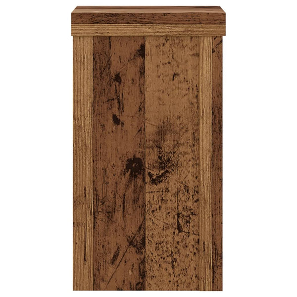 vidaXL Supports à plantes 2 pcs Aspect vieux bois 10x10x18 cm Bois d'ingénierie
