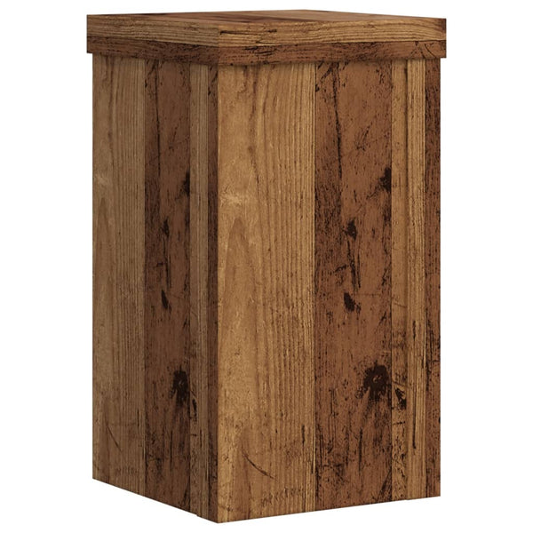 vidaXL Supports à plantes 2 pcs Aspect vieux bois 10x10x18 cm Bois d'ingénierie