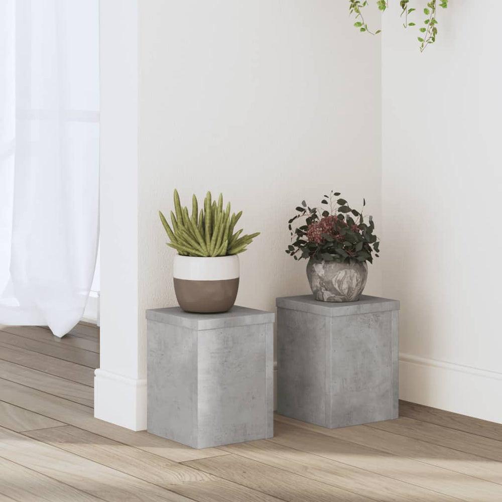 Betongraue Pflanzenständer, 2er-Set